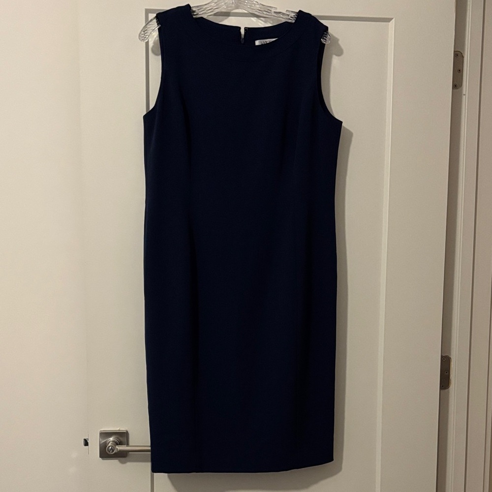 Kasper Iconic Stretch Crepe Navy Dress
